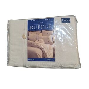 VINTAGE HAWTHORNE HILL Kalahari Waffle Weave 100% Cotton Dust Ruffle Queen